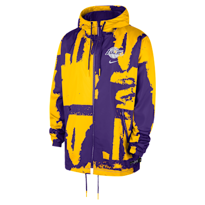 Los Angeles Lakers Courtside Men's Nike NBA Club Woven Full-Zip